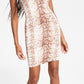 Bar III Women's Snake Embossed Bodycon Dress Brown Size Petite X-Small