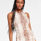 Bar III Women's Snake Embossed Bodycon Dress Brown Size Petite X-Large