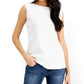 Karen Scott Women's Cotton Boat Neck Tank Top White Size Small