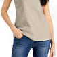 Karen Scott Women's Cotton Boat Neck Tank Top Beige Size Medium