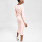 INC International Concepts Women's Ribbed Sweater Dress Pink Size L