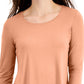 JM Collection Women's 3/4 Sleeve Solid Tunic Top Orange Size Large