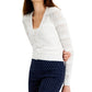 Charter Club Women's Mixed Stitch Button Cardigan White Size Large