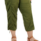 Style & Co Women's Bungee Hem Capri Pants Green Size Petite Small