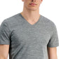 ID Ideology Men's Birdseye Mesh V Neck T-Shirt Gray Size Small