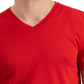 ID Ideology Men's Birdseye Mesh V Neck T-Shirt Red Size Small