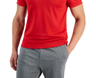 ID Ideology Men's Birdseye Mesh V Neck T-Shirt Red Size XX-Large