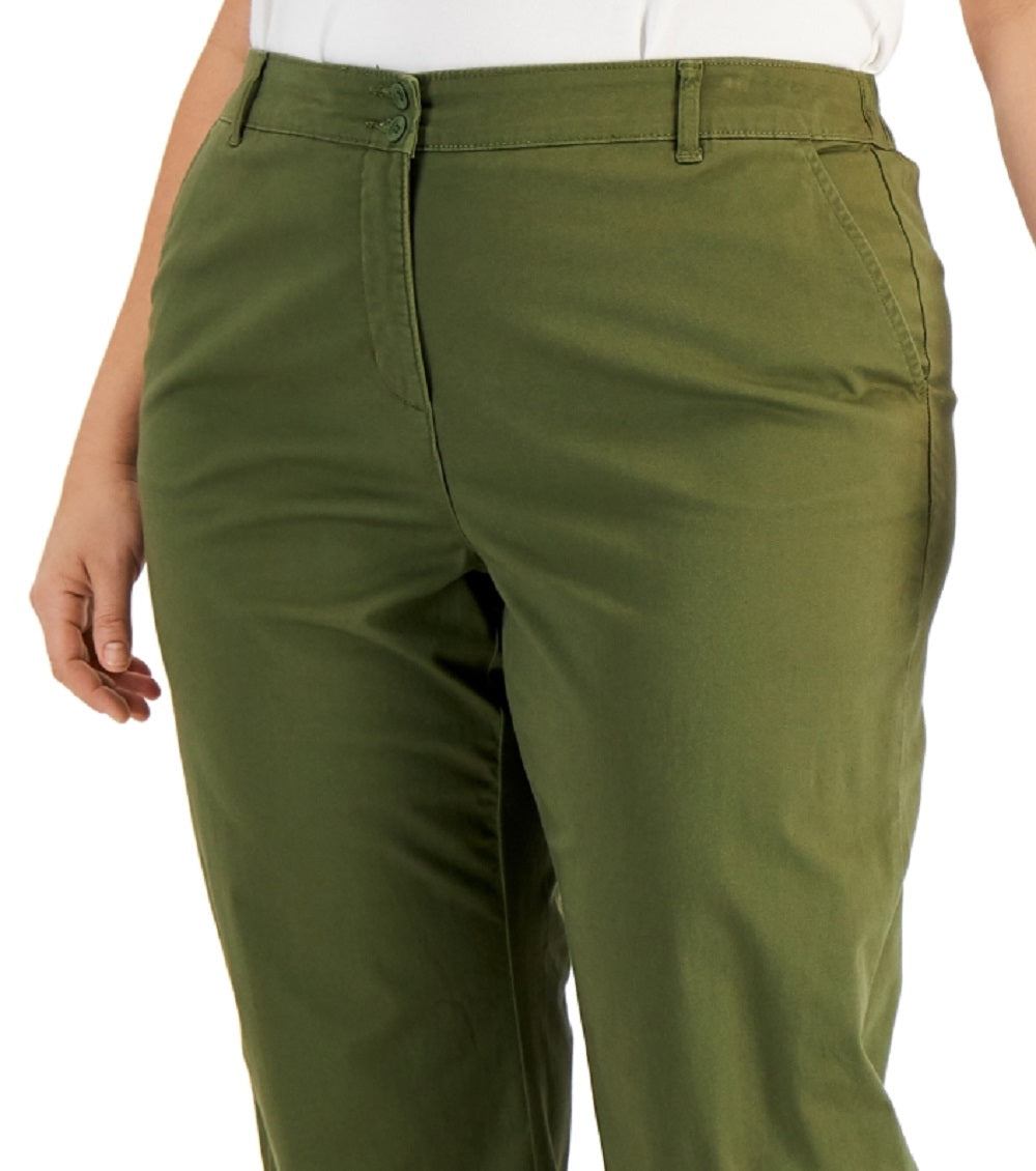 Karen Scott Women's Comfort Waist Capri Pants Green Size 18W
