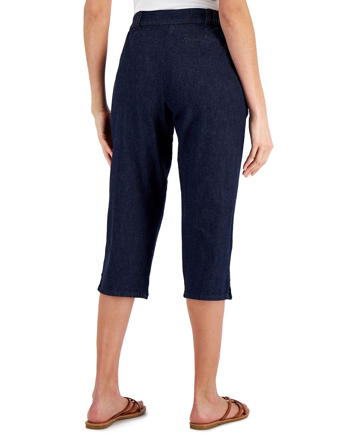 Karen Scott Women's Comfort-Waist Capri Pants Blue Size 14