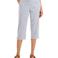 Karen Scott Women's Corded Striped Capri Pants Blue Size 16 Petite