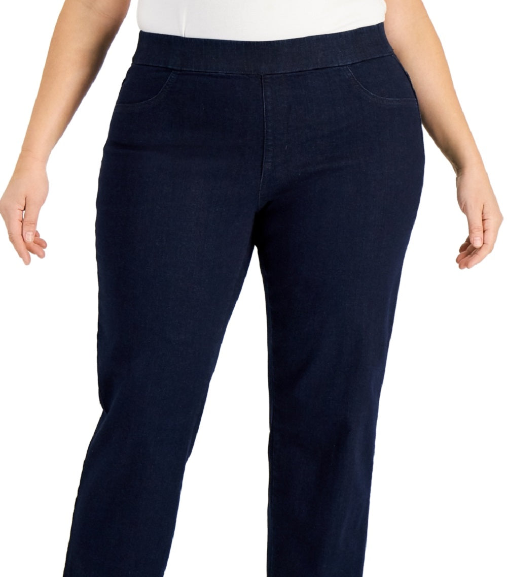 Karen Scott Women's Pull On Denim Pants Blue Size 1X