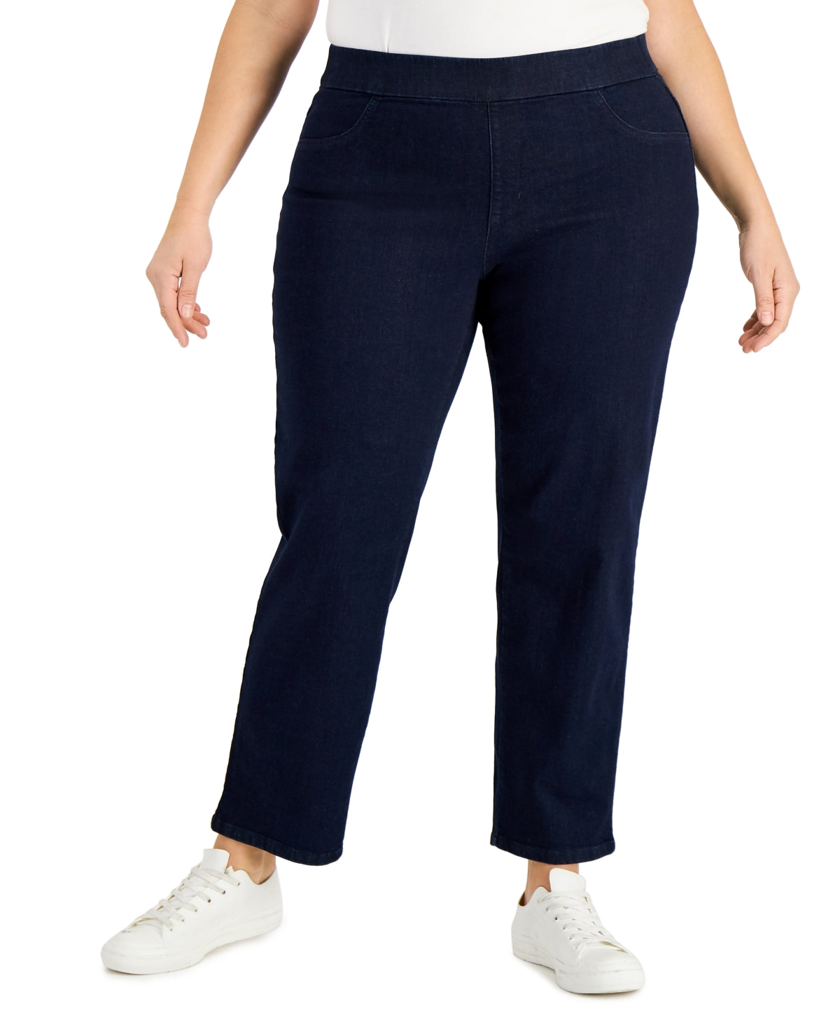 Karen Scott Women's Pull On Denim Pants Blue Size 1X