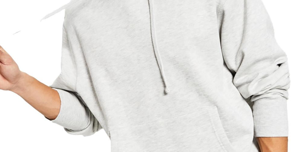 Sun + Stone Men's Fleece Pullover Hoodie Gray Size Large