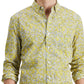 Club Room Men's Floral Print Shirt Yellow Size Medium