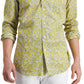 Club Room Men's Floral Print Shirt Yellow Size Medium