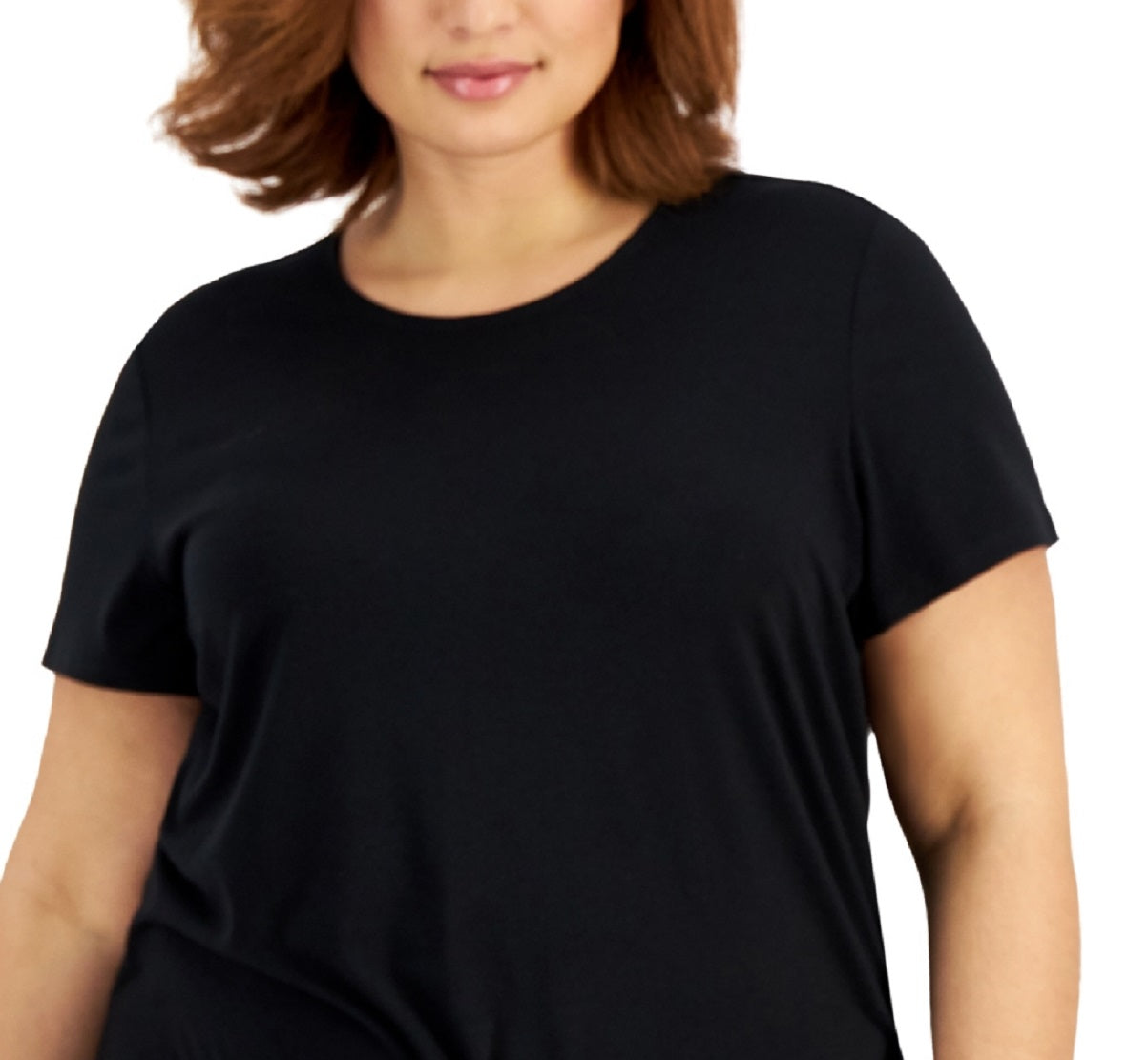 ID Ideology Women's Tie Front T-Shirt Black Size 3X