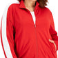 ID Ideology Women's Side Striped Tricot Jacket Red Size 2X