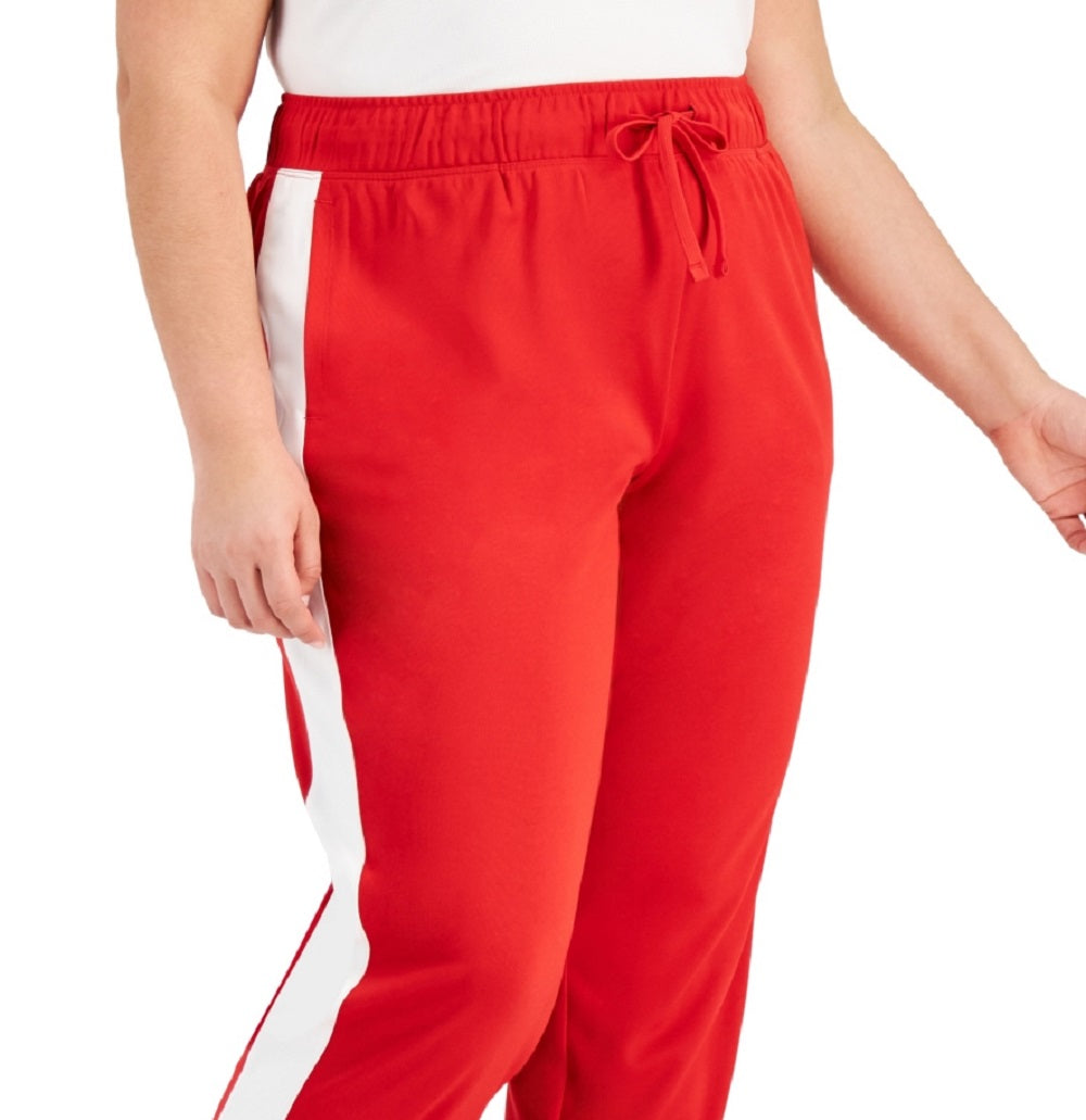 ID Ideology Women's Racing Stripe Joggers Red Size 3X