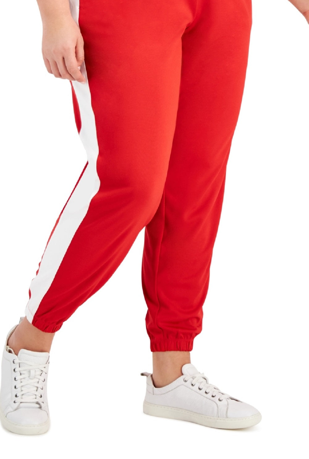 ID Ideology Women's Racing Stripe Joggers Red Size 3X