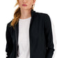 ID Ideology Women's Zip Striped Sleeve Track Jacket Black Size Small