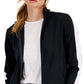 ID Ideology Women's Zip Striped Sleeve Track Jacket Black Size Large