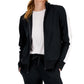 ID Ideology Women's Zip Striped Sleeve Track Jacket Black Size X-Large