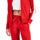 ID Ideology Women's Zip Striped Sleeve Track Jacket Red Size Large