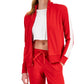 ID Ideology Women's Zip Striped Sleeve Track Jacket Red Size Large
