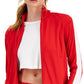 ID Ideology Women's Zip Striped Sleeve Track Jacket Red Size X-Large