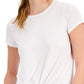ID Ideology Women's Knot Front T-Shirt White Size Medium