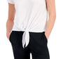 ID Ideology Women's Knot Front T-Shirt White Size Medium