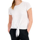 ID Ideology Women's Knot Front T-Shirt White Size Medium