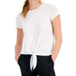 ID Ideology Women's Knot Front T-Shirt White Size XX-Large