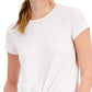 ID Ideology Women's Knot Front T-Shirt White Size XX-Large