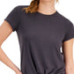 ID Ideology Women's Knot Front T-Shirt Gray Size Small
