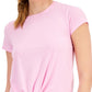 ID Ideology Women's Knot Front T-Shirt Pink Size Small
