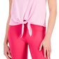 ID Ideology Women's Knot Front T-Shirt Pink Size Small