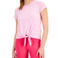ID Ideology Women's Knot Front T-Shirt Pink Size Small