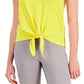 ID Ideology Women's Knot Front T Shirt Yellow Size XX-Large
