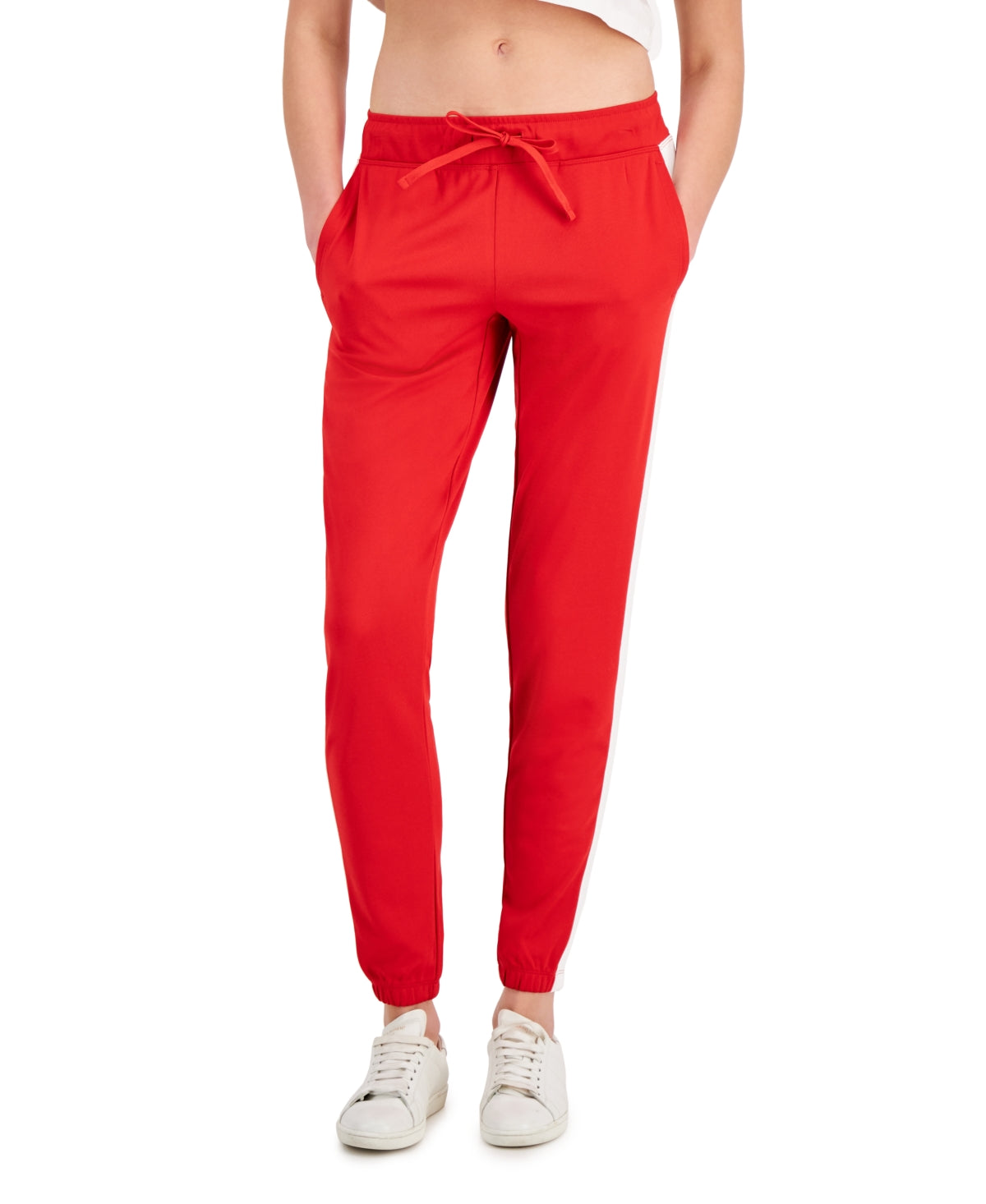 ID Ideology Women's Tricot Colorblocked Joggers Red Size Small