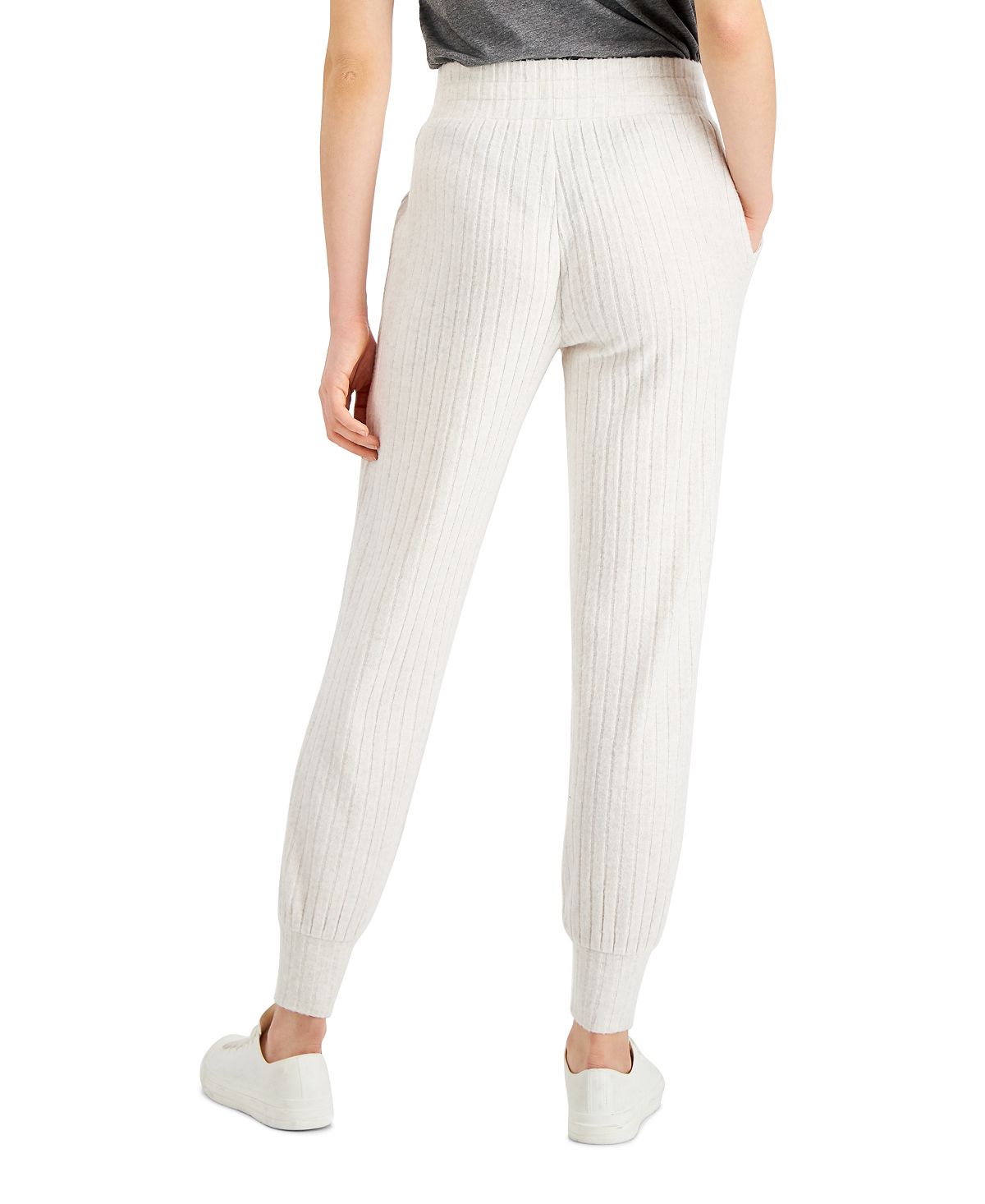 Style & Co Women's Ribbed Jogger Pants White Size Large