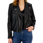 INC International Concepts Women's Faux Leather Jacket Black Size Medium
