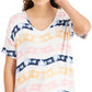 Style & Co Women's Drapey V Neck Short Sleeve T-Shirt White Size Medium