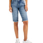 Style & Co Women's Denim Raw Edge Bermuda Shorts Blue Size 6