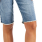 Style & Co Women's Denim Raw Edge Bermuda Shorts Blue Size 6