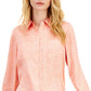 INC International Concepts Women's Patch Pocket Shirt Orange Size XX-Large