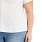 Style & Co Women's Cotton Solid V Neck Top White Size 0X