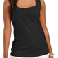 Karen Scott Women's Square Neck Cotton Tank Top Black Size X-Large