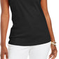 Karen Scott Women's Square Neck Cotton Tank Top Black Size X-Large