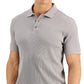 Alfani Men's Stretch Textured Stripe Jacquard Polo Shirt Gray Size Large